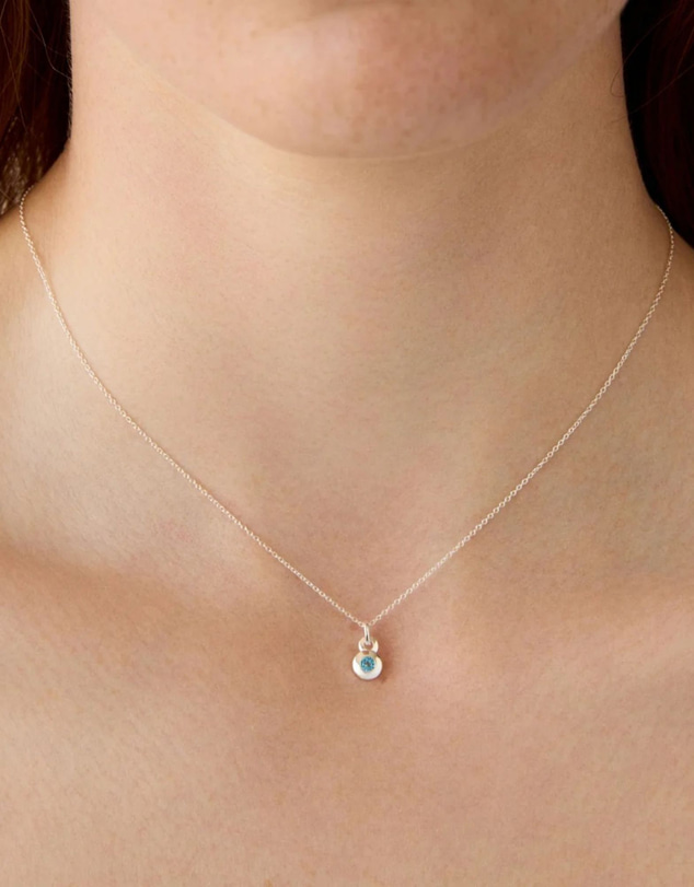 Najo - December Silver & Blue Topaz Birthstone Necklace