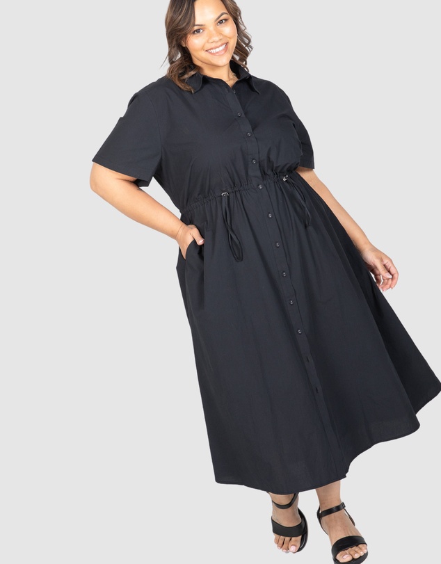 Love Your Wardrobe - Georgia Poplin Drawstring Dress