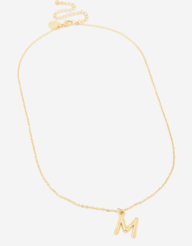 Lovisa - Waterproof Gold Plated Stainless Steel Bamboo Letter M Necklace