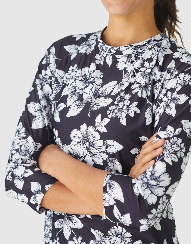 Modest Mermaid - Relaxed fit 3/4 classic top SPF50+