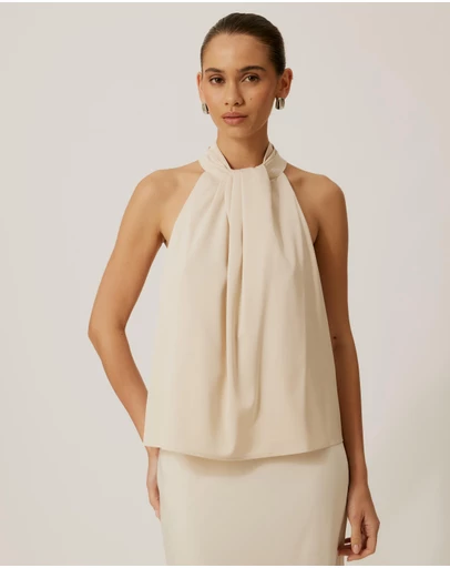 Tussah - Ruby Satin Halter Top