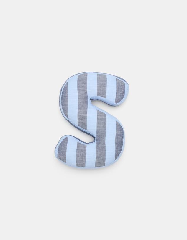 Seed Heritage - Blue Stripe Initial Cushion