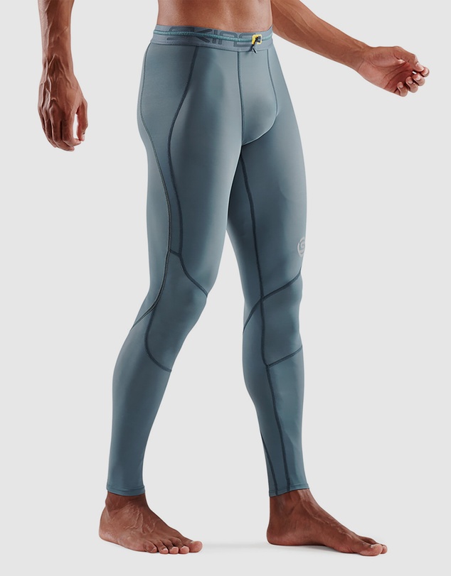 SKINS - SKINS Compression Men's Series-3 Running/Gym Long Tight Blue Grey