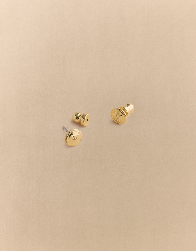 Trenery - Monogram Stud Earrings in Gold