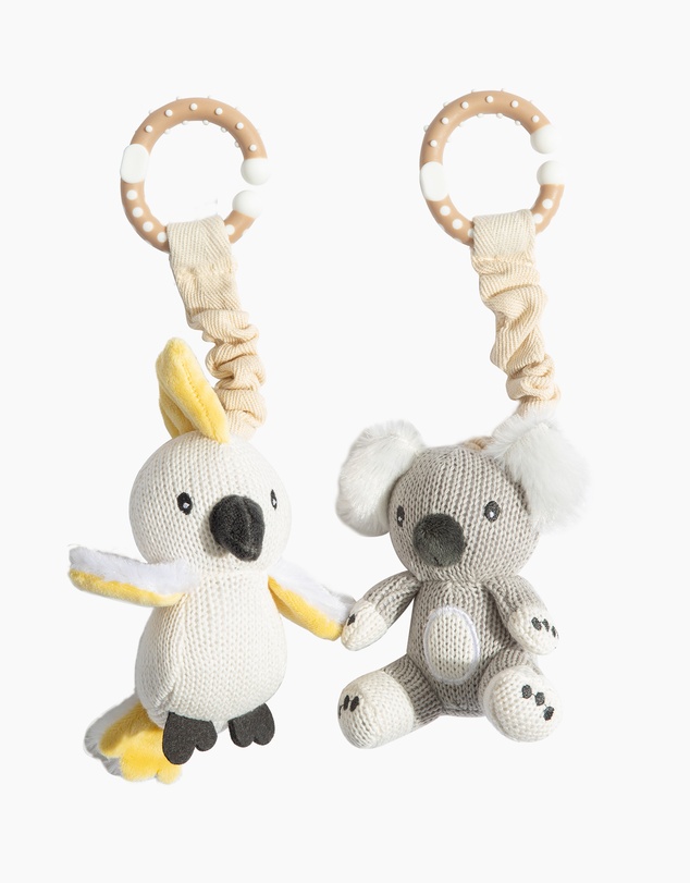 Living Textiles - 2 Pack Stroller Toys - Koala & Cockatoo