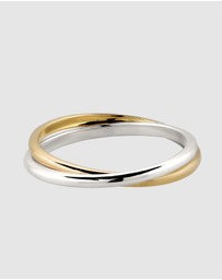 Elli Jewelry - Ring Duo 925 Sterling Silver Gold-Plated