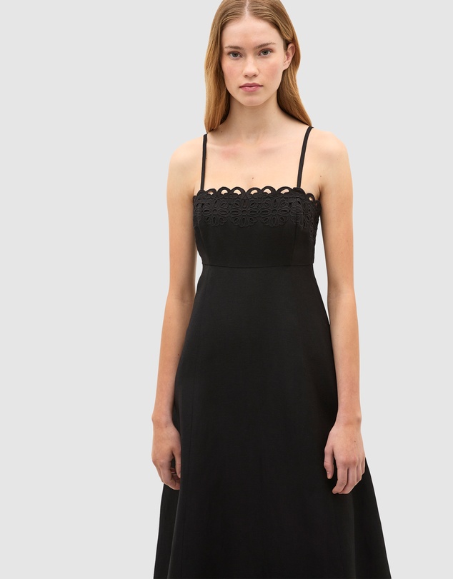 Seed Heritage - Linen Blend Cutwork Midi Dress