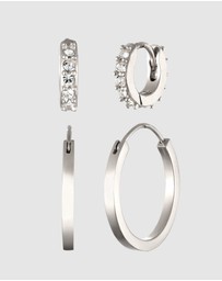Elli Jewelry - Earrings Set Crystal 925 Sterling Silver