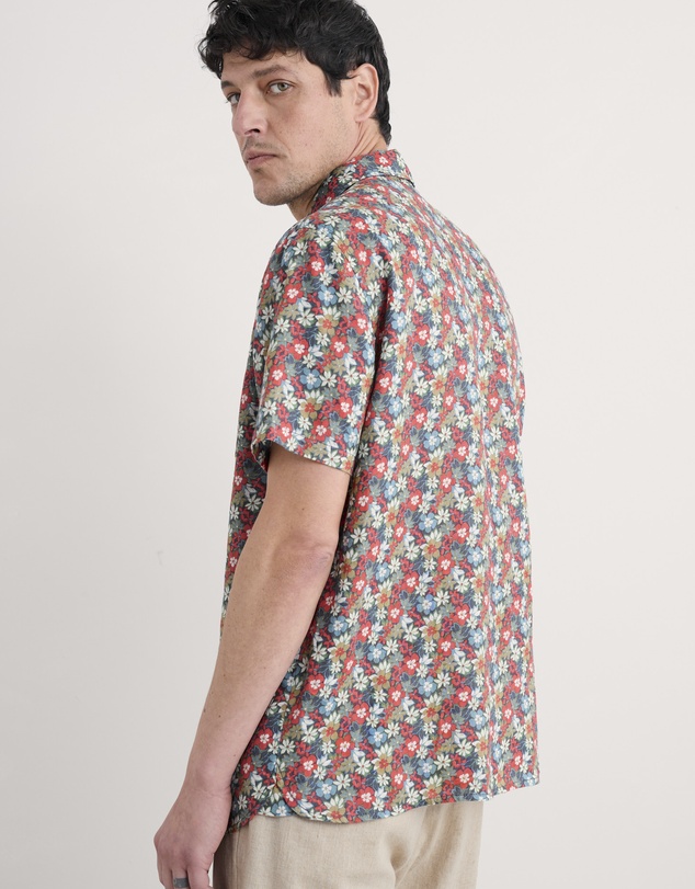 Seasalt - Seasalt Cornwall Multi Blue Heron Short Sleeve Shirt