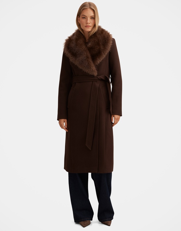 Forever New - Shelby Faux Fur Collar Coat