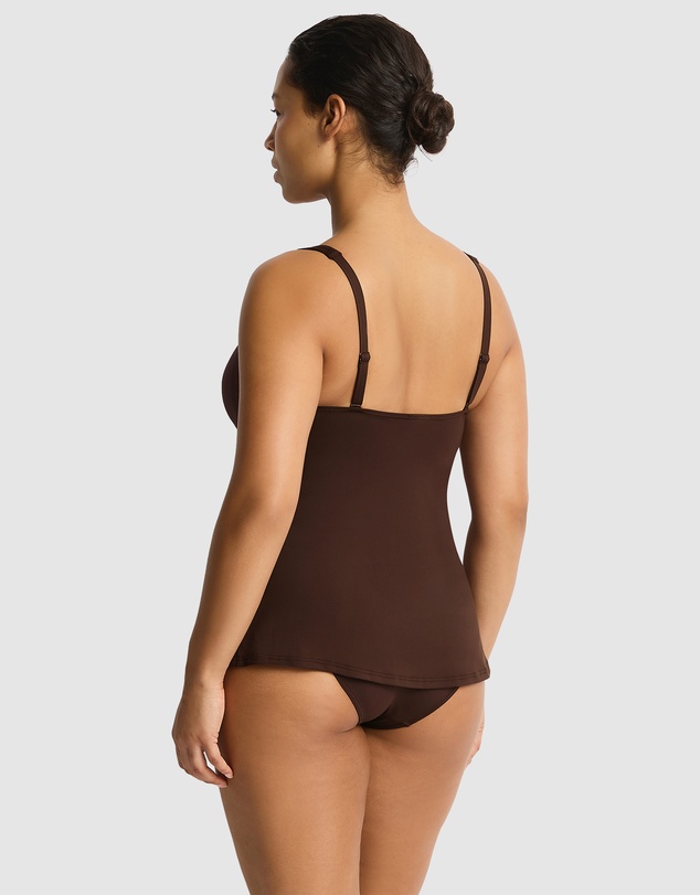 Sea Level Australia - Essentials Cross Front Swing Singlet Top Cocoa