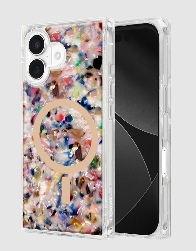 Flaunt - Flaunt Square Rainbow Confetti Tortoise Shell MagSafe Case for iPhone 17