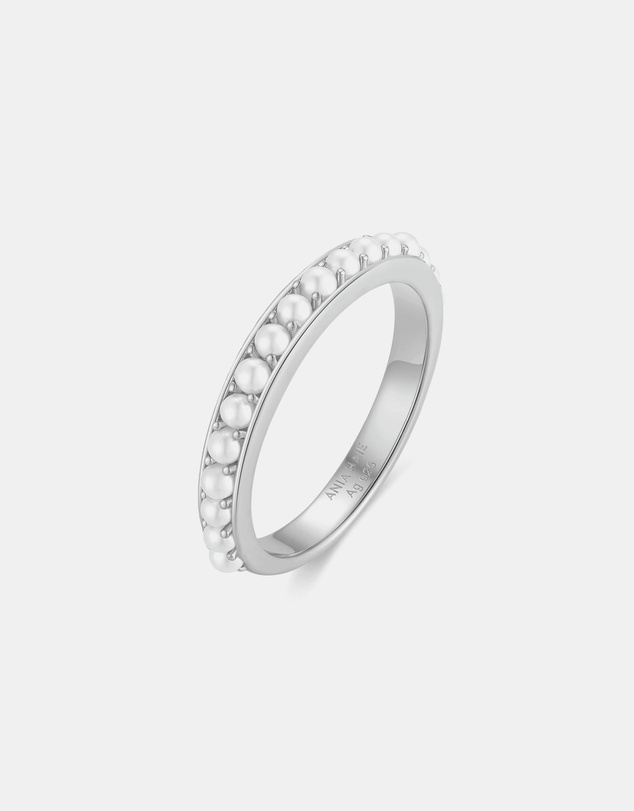 Ania Haie - Silver Shell Pearl Beaded Ring