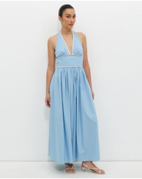 Calli - Contrast Bind Halter Midi Dress