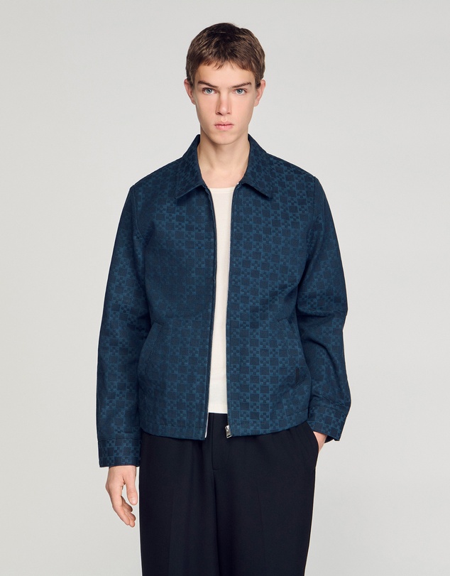 Sandro - Fitted Cross Denim Jacket