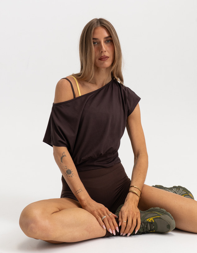 HyperLuxe The Label - Bamboo Off The Shoulder Tee