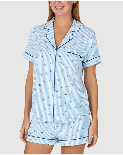 Kate Spade - Printed Modal Button Up Short Sleeve Short Pyjama Set