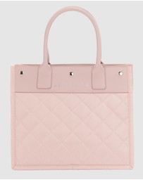 JETT BLACK - Rose Quartz Quilted Tote Pouch Set