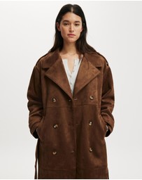 Cotton On - Faux Suede Trench Coat