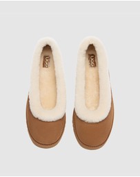 EVERAU - Australian Shepherd Ugg Milea Cow Suede Upper Loafer Oxfords Flats