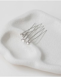 The White Collection - Aria - 8mm Crystal Bridal Hair Pin Trio