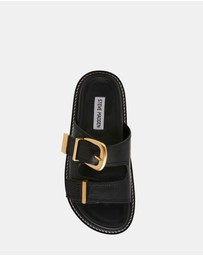 Steve Madden - Arch Black Leather Sandals