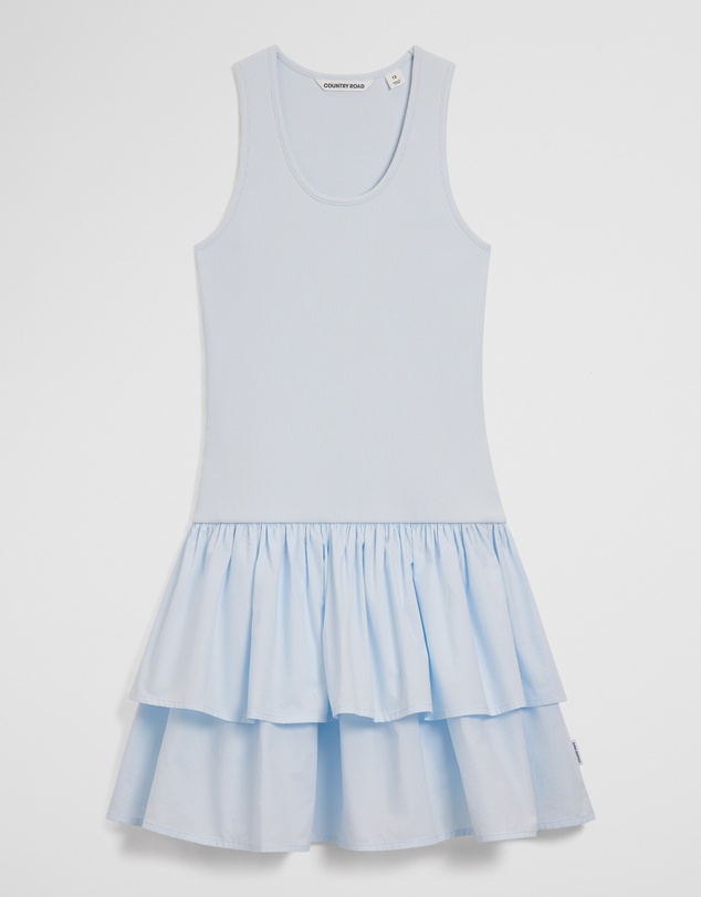 Country Road - Teen Australian Cotton Blend Sleeveless Knit Woven Dress