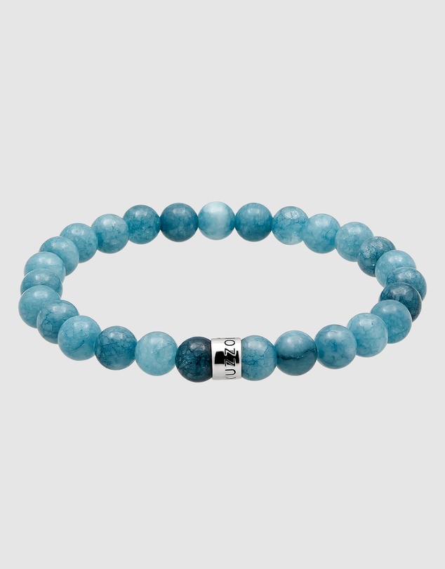Kuzzoi - ICONIC EXCLUSIVE - Agate Bead Bracelet with 925 Silver Elements