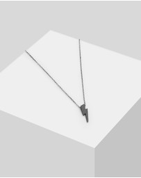 Kuzzoi - ICONIC EXCLUSIVE - Necklace Men Lightning Bolt Pendant Oxidised in 925 Sterling Silver