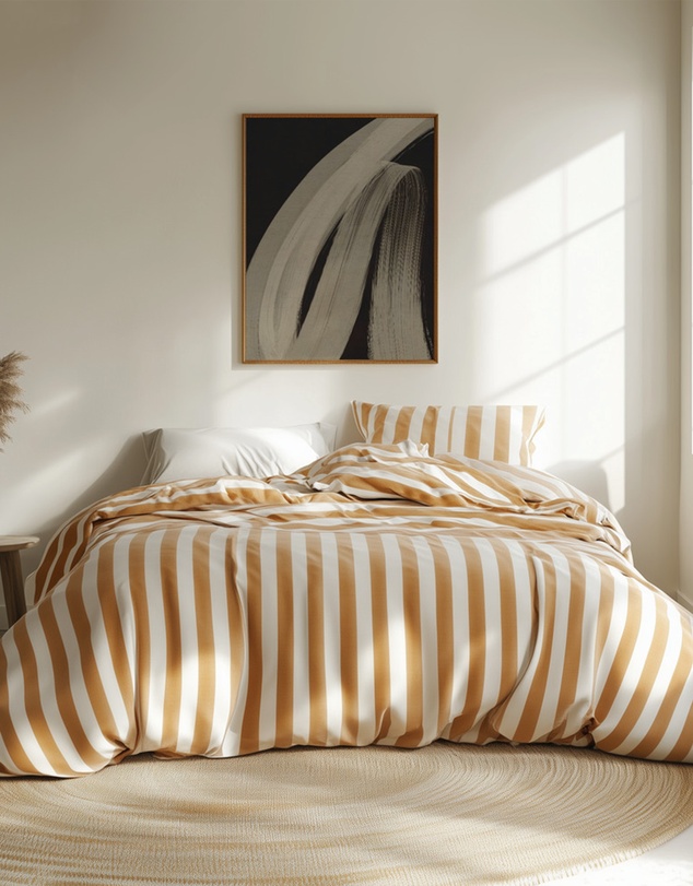 Olive et Oriel - Beige Strokes No 1 by Treechild Art Print
