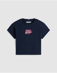 Tommy Hilfiger - Heart Embroidery Logo Jersey T-Shirt - Kids