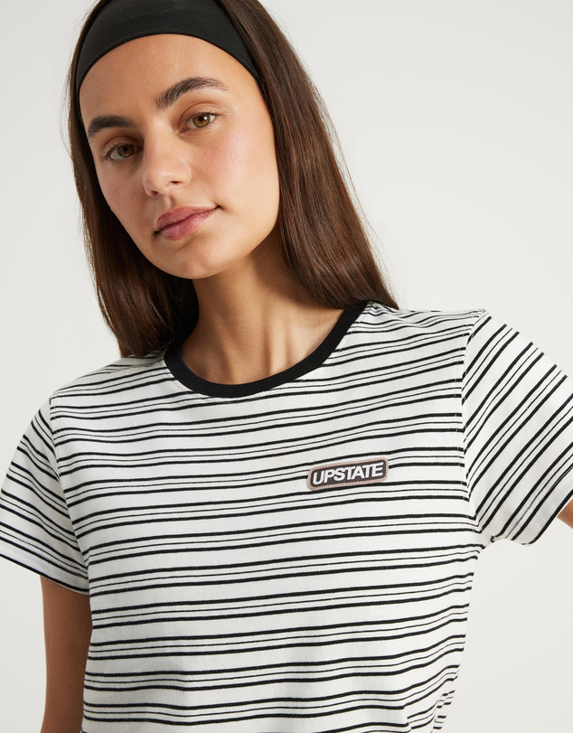 Upstate - Urban Box Stripe Tee - Vintage White