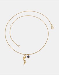 Zoe Olivia - 9K Gold Horn & Evil Eye Necklace