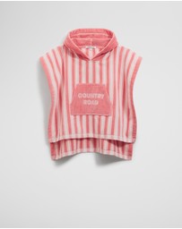 Country Road - Cotton Stripe Logo Poncho