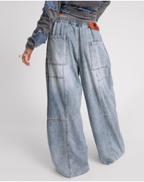 ONE TEASPOON - Blue Blossom Denim Palazzo Pants
