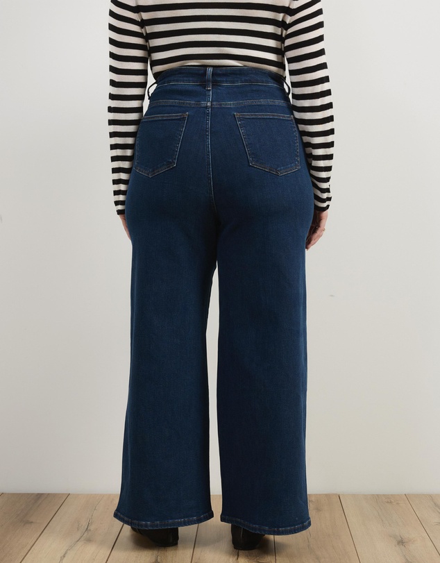 Atmos&Here Curvy - Betty High Waist Wide Leg Stretch Jeans