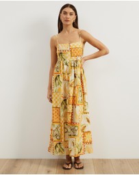 Atmos&Here - Alex Linen Blend Empire Waist Midi Dress