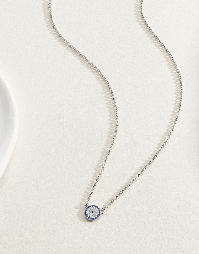 Mestige - Aura Evil Eye Necklace - Silver Plated