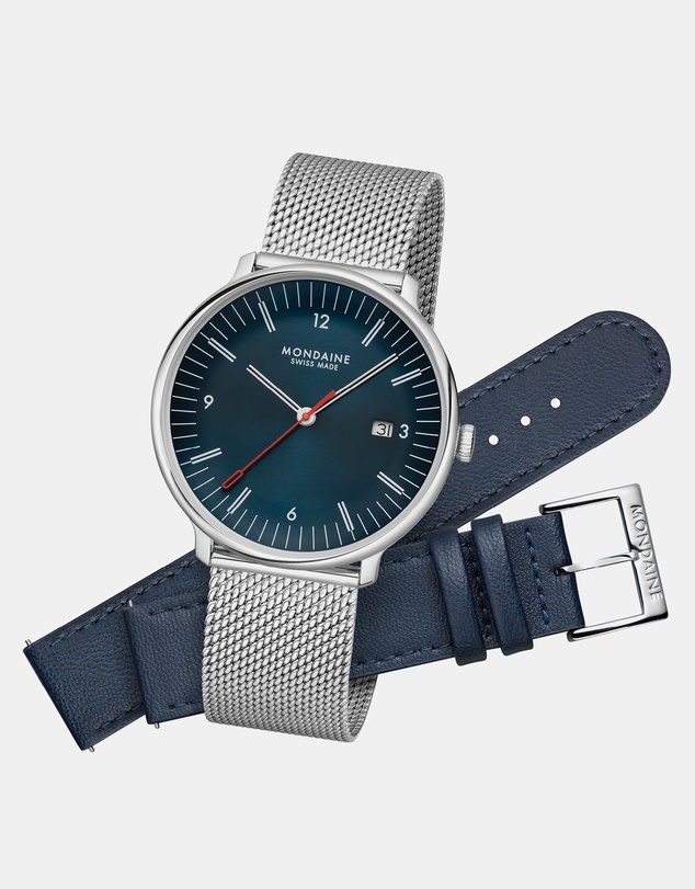 Mondaine - Mondaine Doppio 41mm Vegan Leather Watch Set