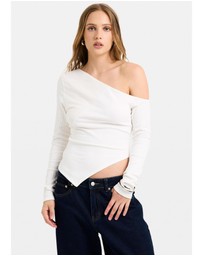 Alice In The Eve - Ashley Ribbed Assymetrical Top
