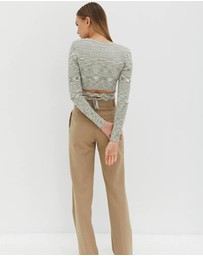 Style Addict - Scoop Neck Tie Crop