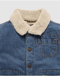 Purebaby - Denim Sherpa Jacket - Kids-Babies