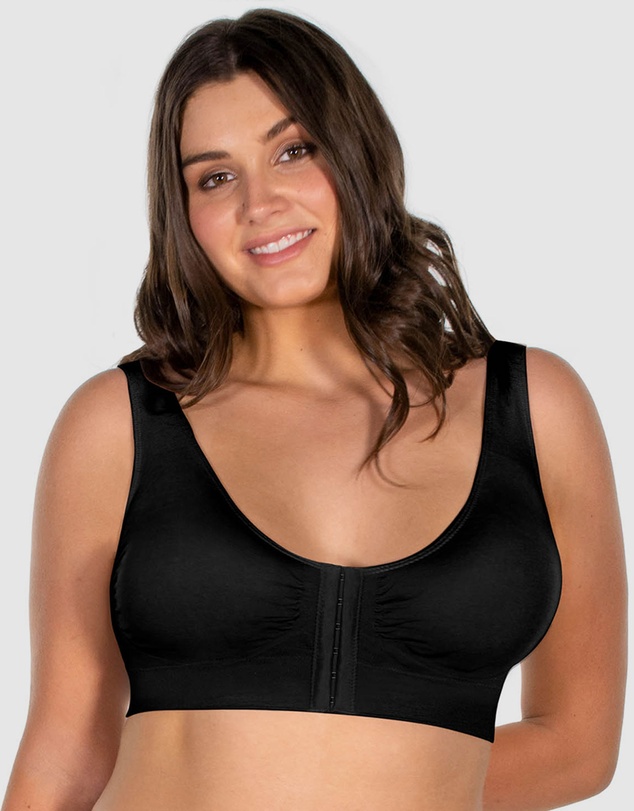 B Free Intimate Apparel - Bamboo Padded Front Closure Wire Free Bra (B-C-D-DD) Cup