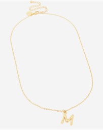 Lovisa - Waterproof Gold Plated Stainless Steel Bamboo Letter M Necklace
