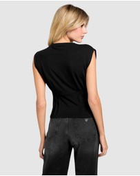 GUESS - Rocker Rose Smocked T-Shirt