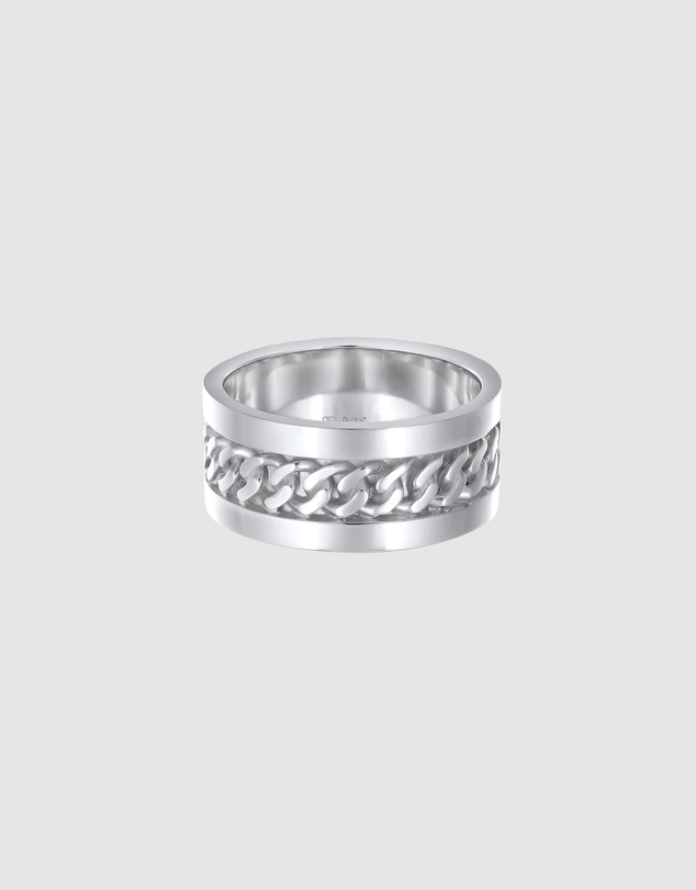 Elli Jewelry - Wide Chain Band Ring in 925 Silver