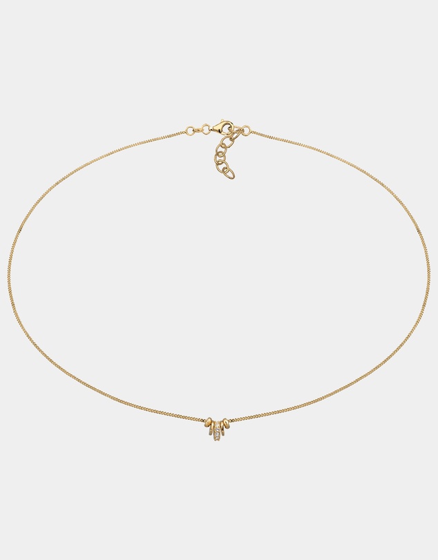 Elli Jewelry - Necklace Crystal 925 Sterling Silver Gold-Plated