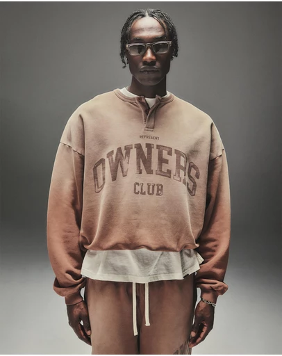Represent - Owners Grandad Collar Sweatshirt