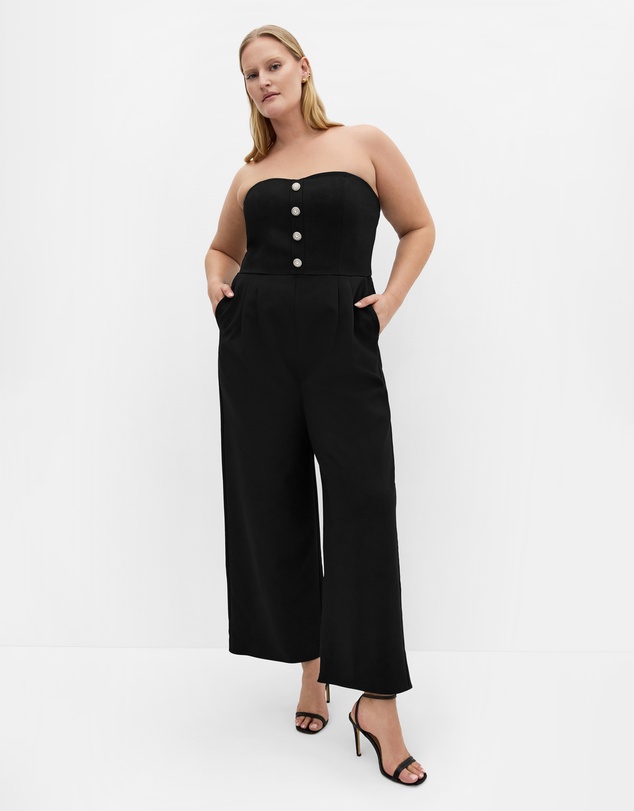 City Chic - Plus size Alexi Strapless Jumpsuit - black