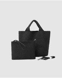 Chuchka - Woven Neoprene Shoulder Tote - Black